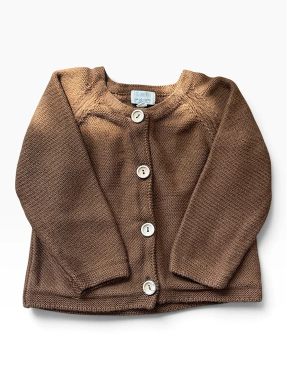 The Simple Folk Organic Cotton Knit Cardigan Sweater – Brown – 9-12 Months